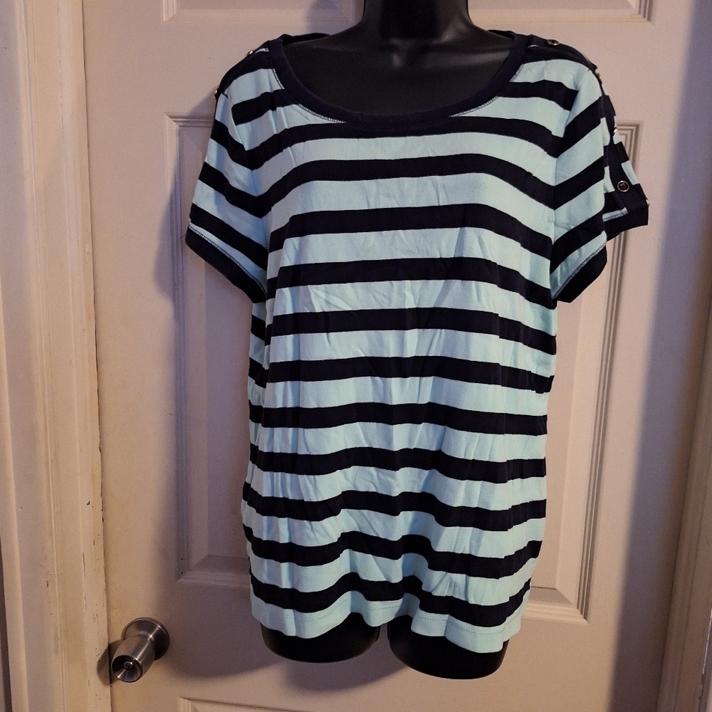Talbots striped blouse size 2Xp